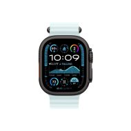 Каишка за часовник Apple Watch 49mm Band: Ice Blue Ocean Band Extension - Black Titanium Finish