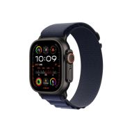 Каишка за часовник Apple Watch 49mm Loop: Navy Alpine Loop - Medium - Black Titanium Finish