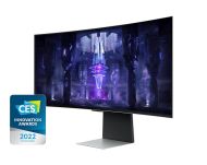 Монитор Samsung LS34BG850, 34'' CURVED OLED, 1800R, 175 Hz, 0.1 ms GTG, 21:9, 3440 x 1440, DisplayHDR True Black 400, 250 cd/m2, 1 000 000:1 Contrast, Mega DCR, FreeSync , Smart, 2xUSB C, Mini DP, Micro HDMI 2.1, Wi-Fi 5, BT 5.2, Speakers, 178°/178°, Silv
