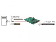 Конвертор Delock SATA 22 pin > 1 x M.2 + 1 x mSATA