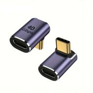 Adapter USB C-C, M/F, Angled, 40Gbps QC100W 776304