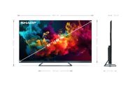 Телевизор Sharp 65FQ5EG, 65" QLED  GOOGLE TV, 4K Ultra HD 144Hz Quantum Dot 3840x2160 Aluminium Slim Frameless, AQUOS AI, DVB-T/T2/C/S/S2, 500 NIT, Active Motion 1400, HARMAN/KARDON, HDR10, Dolby Atmos, Dolby Vision, DTS:X, Google Assistant, HDMI eARC, Mi