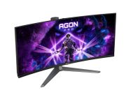 Монитор AOC AG346UCD, 34" Curved 1800R QD-OLED, 3440x1440@175Hz, 0.03msGtG, 1000 cd/m2, 1.5M:1, 80M:1DCR, Adaptive Sync, FlickerFree, Low Blue Light, 8Wx2, Tilt, Height Adjust, Swivel, 2xHDMI, DP, USB hub