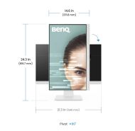 Монитор BenQ GW2486TC 24" IPS, FHD, 100Hz, 1920x1080, USB-C 65W, DP1.2x1, HDMI1.4x1, DP out, Speaker 2Wx2, Height Adjustable Stand, coding mode