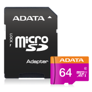 Micro SDXC 64GB UHS-I Class 10 + SD Adapter, Adata