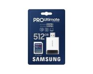 Памет Samsung 512GB SD Card PRO Ultimate with USB Reader, U3, V30 , Read 200MB/s - Write 130MB/s