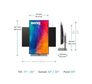 Монитор BenQ PD3225U, 32”, 4K Designer Monitor, AQCOLOR, IPS Black, 2000:1, 98% P3, 100% sRGB, 100% Rec.709, Factory Calibrated, Calman Verified, Pantone SkinTone, HDR10 and HDR 400,  M-Book mode, Daisy chain via Thunderbolt 3, PD85W, DPAlt Mode, HDMI 2.0