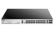 Комутатор D-Link 24x10/100/1000Base-T PoE ports (370W budget) Layer 3 Stackable Managed Gigabit Switch with 2x10GBASE-T ports and 4xSFP+ ports 