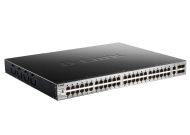 Комутатор D-Link 48x10/100/1000BASE-T PoE ports (370W budget) Layer 3 Stackable Managed Gigabit Switch with 2x10GBASE-T ports and 4xSFP+ ports 