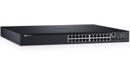 Комутатор Dell Networking N1524P, PoE+, 24x 1GbE + 4x 10GbE SFP+ fixed ports, Stacking, IO to PSU airflow, AC 210-AEVY CAMPUS Smart Value Dell EMC Networking N1524P