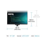 Монитор BenQ RD320UA 32" IPS, 3:2, 3840x2160, 95% P3 wide color, HDR 400, 1.07 billions color, HDMI2.0, DP1.4 x1, USB-C 90W x1, built-in speakers 2Wx2, Ergo Stand
