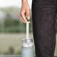 Бутилка за  течности Xavax To Go 1l ml,пластмаса, устойчива на течове, отваряне с натискане на бутон,пастелно синьо