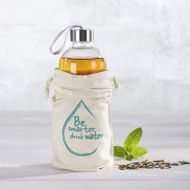 Стъклена бутилка Xavax To Go, 1л, Предпазен калъф, За напитки