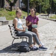 Кутия за храна Xavax To Go, 3 отделения, прибори,дресинг, пастелно синьо