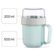 Купа за зърнени храни Xavax To Go, 2 отделения, 500 + 200 ml, пастелно синьо/сиво