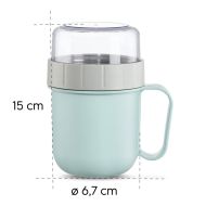 Купа за зърнени храни Xavax To Go, 2 отделения, 500 + 200 ml, пастелно синьо/сиво