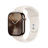 Часовник Apple Watch S10 Cellular 42mm Gold Titanium Case with Starlight Sport Band - M/L