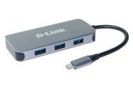 USB хъб D-Link 6-in-1 USB-C Hub with HDMI/Gigabit Ethernet/Power Delivery
