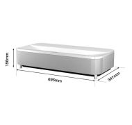 Мултимедиен проектор Epson EH-LS800W, 3LCD, Laser, 4K PRO-UHD, 240Hz, 16:9, 4000 lumen, 2500000 : 1, Ethernet, Wireless LAN 5GHz, HDMI (2x), Audio Out, USB, Bluetooth, Android TV, 20W Stereo Speakers, 60 months, 20000 h. light source