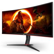 Монитор AOC CU34G2XP/BK, 34" Curved 1500R VA, WLED, 3440x1440@180Hz, 1ms GtG, 1ms MPRT, 430 cd/m2, 4000:1, 80M:1 DCR, Tilt, Height Adjust, Swivel, 2xHDMI, 2xDP, USB hub