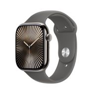 Часовник Apple Watch S10 Cellular 46mm Natural Titanium Case with Stone Grey Sport Band - S/M