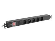 Разклонител Lanberg power distribution unit (pdu) 19" 1U 10a 2m 5x french outlets black c14