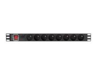 Разклонител Lanberg power distribution unit (pdu) 19" 1U 16a 2m 8x french outlets black