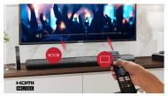 Аудио система Sharp Soundbar HT-SB100, 75W 2.0 HDMI & BLUETOOTH, HDMI ARC/CEC, USB playback, 3.5mm Aux-in, Digital Optical Audio Input, Glossy black