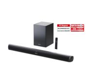 Аудио система Sharp Soundbar HT-SBW202, 200W 2.1 Wireless Subwoofer, HDMI & BLUETOOTH, wireless music streaming, HDMI ARC/CEC, USB playback, 3.5mm Aux-in, Digital Optical Audio Input, Matt black