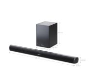 Аудио система Sharp Soundbar HT-SBW202, 200W 2.1 Wireless Subwoofer, HDMI & BLUETOOTH, wireless music streaming, HDMI ARC/CEC, USB playback, 3.5mm Aux-in, Digital Optical Audio Input, Matt black