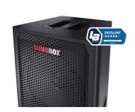 Тонколони Sharp Speakers CP-LS100, SUMOBOX HIGH PERFORMANCE PORTABLE SPEAKER  120W RMS / 105dB via 2 x 8" woofers + 2 x 2" tweeters, 10 h play time by built in battery, Duo-mode/True Wireless Stereo (TWS), USB x2 (charging only), BT 5.0, 3.5mm Aux-in / li