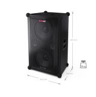 Тонколони Sharp Speakers CP-LS200, SUMOBOX HIGH PERFORMANCE PORTABLE SPEAKER  200W RMS / 108dB via 2 x 10" woofers + 2 x 3" tweeters, 8 h play time by built in battery, Duo-mode/True Wireless Stereo (TWS), USB x2 (charging only), Bluetooth 5.0, 3.5mm Aux-