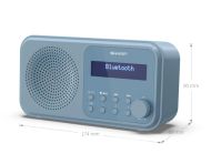 Радио Sharp Radios DR-P420(BL), PORTABLE DIGITAL RADIO, Bluetooth 5.0, 20 DAB+/DAB/FM, Auto time/date, LCD Display, Dual alarm,Micro USB x1 (power supply),3.5mm Headphone jack / line-out, STEEL BLUE