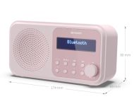 Радио Sharp Radios DR-P420(PK), PORTABLE DIGITAL RADIO, Bluetooth 5.0, 20 DAB+/DAB/FM, Auto time/date, LCD Display, Dual alarm,Micro USB x1 (power supply),3.5mm Headphone jack / line-out, BLOSSOM PINK