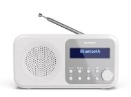 Радио Sharp Radios DR-P420(WH), PORTABLE DIGITAL RADIO, Bluetooth 5.0, 20 DAB+/DAB/FM, Auto time/date, LCD Display, Dual alarm,Micro USB x1 (power supply),3.5mm Headphone jack / line-out, SNOWY WHITE