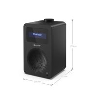Радио Sharp Radios DR-430(BK), DIGITAL RADIO, Bluetooth 5.0, 5W, 20 DAB+/DAB/FM, Auto time/date, LCD Display, Dual alarm, 3.5mm Headphone jack / line-out, Black