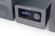 Аудио система Sharp Audio Systems XL-B514(GY), HI-FI MICRO SYSTEM, 40W (peak), FM radio with RDS,  Bluetooth v5.0, CD player, USB MP3 playback, 3.5mm Headphone jack / line-out, wooden speaker, Gray