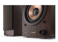 Аудио система Sharp Audio Systems CP-SS30(BR), Hifi Systems BOOKSHELF SPEAKERS 60W (2 x 30W) RMS 2, Bluetooth v5.0, USB playback, MP3 Audio decoder, RCA L/R In, 3.5mm Aux-in / line-in, Digital optical-in, Wooden speaker, Brown