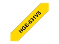 BROTHER 12mm BLACK ON YELLOW HIGH GRADE TAPE