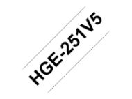 BROTHER 5x HG251 tape cassette 24mmx8m white black laminate for P-touch P500PC 9700PC 9800PCN RL700S