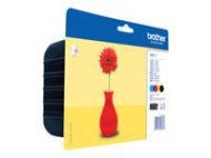 BROTHER LC-121 ink cartridge black and tri-colour 1-pack blister without alarm