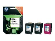HP 300 3 - Pack Original Ink Cartridge Black (2) Tri Color (1) HP Deskjet