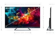 Телевизор Sharp 50FQ5EG, 50" QLED  GOOGLE TV, 4K Ultra HD 144Hz Quantum Dot 3840x2160 Aluminium Slim Frameless, AQUOS AI, DVB-T/T2/C/S/S2, 500 NIT, Active Motion 1400, HARMAN/KARDON, HDR10, Dolby Atmos, Dolby Vision, DTS:X, Google Assistant, HDMI eARC, Mi