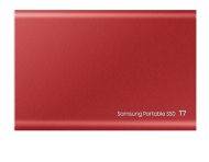 Твърд диск Samsung Portable SSD T7 500GB, USB 3.2, Read 1050 MB/s Write 1000 MB/s, Metallic Red