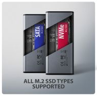 Ext case U3 C-to-M.2 Sata/NVMe,AXAGON EEM2-SD2,LCD