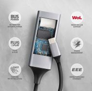 USB3-C to Giga ETHERNET, PD 100W, AXAGON ADE-TXPD