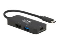 EATON TRIPPLITE USB-C Multiport Adapter - HDMI 4K 60 Hz 4:4:4 HDR USB-A 100W PD Charging Black