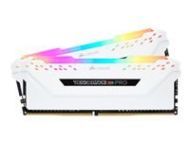 CORSAIR 16GB RAMKit 2x8GB DDR4 3200MHz 2x288 DIMM Unbuffered 16-18-18-36 Vengeance RGB Pro White Heat Spreader RGB LED 1.35V XMP2.0
