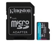 KINGSTON 64GB microSDXC Canvas Go Plus Gen4 200MB/s A2 U3 V30 Card + Adapter