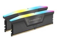 CORSAIR VENGEANCE RGB 64GB 2x32GB DDR5 5200MT/s DIMM Unbuffered 40-40-40-77 Std PMIC AMD EXPO Cool Grey Heatspreader Black PCB 1.25V